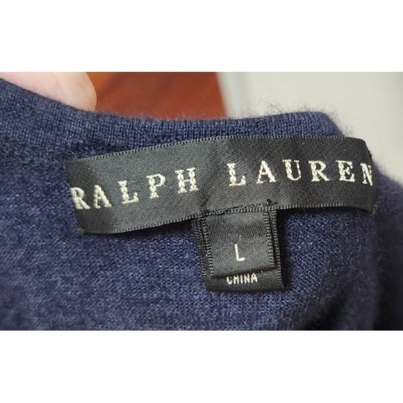 Ralph Lauren Womens Tank Top Navy Blue Knit Sleeveless Scoop Neck L Soft Soft - Picture 4 of 7